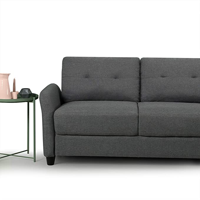 ZINUS Ricardo Loveseat Sofa / Tufted Cushions / Easy, Tool-Free Assembly, Dark Grey
