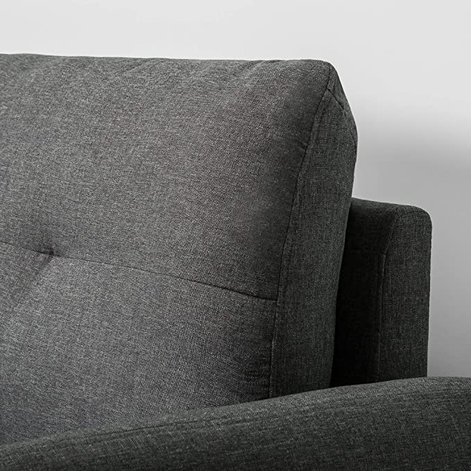 ZINUS Ricardo Loveseat Sofa / Tufted Cushions / Easy, Tool-Free Assembly, Dark Grey