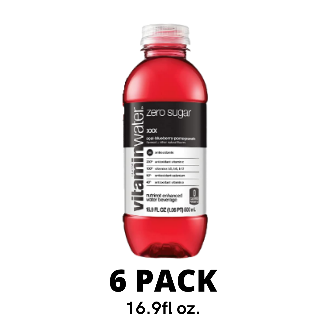 Vitaminwater Zero XXX, Electrolyte Enhanced Water with Vitamins, Açai-Blueberry-Pomegranate Drinks, 16.9 Ounce - Pack of 6
