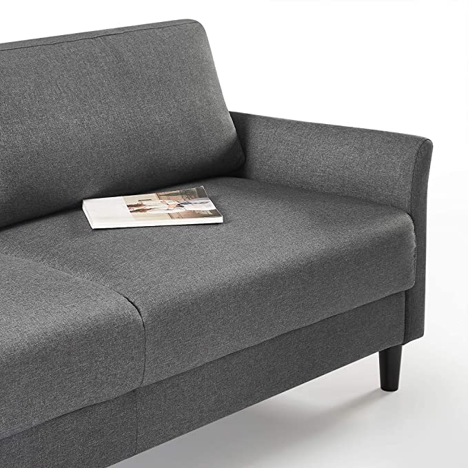 ZINUS Jackie Sofa Couch / Easy, Tool-Free Assembly, Dark Grey