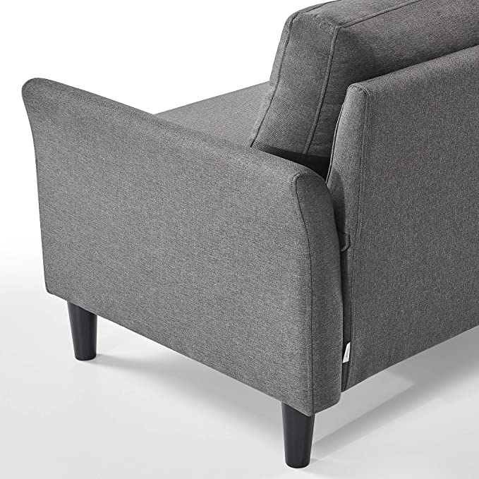 ZINUS Jackie Sofa Couch / Easy, Tool-Free Assembly, Dark Grey