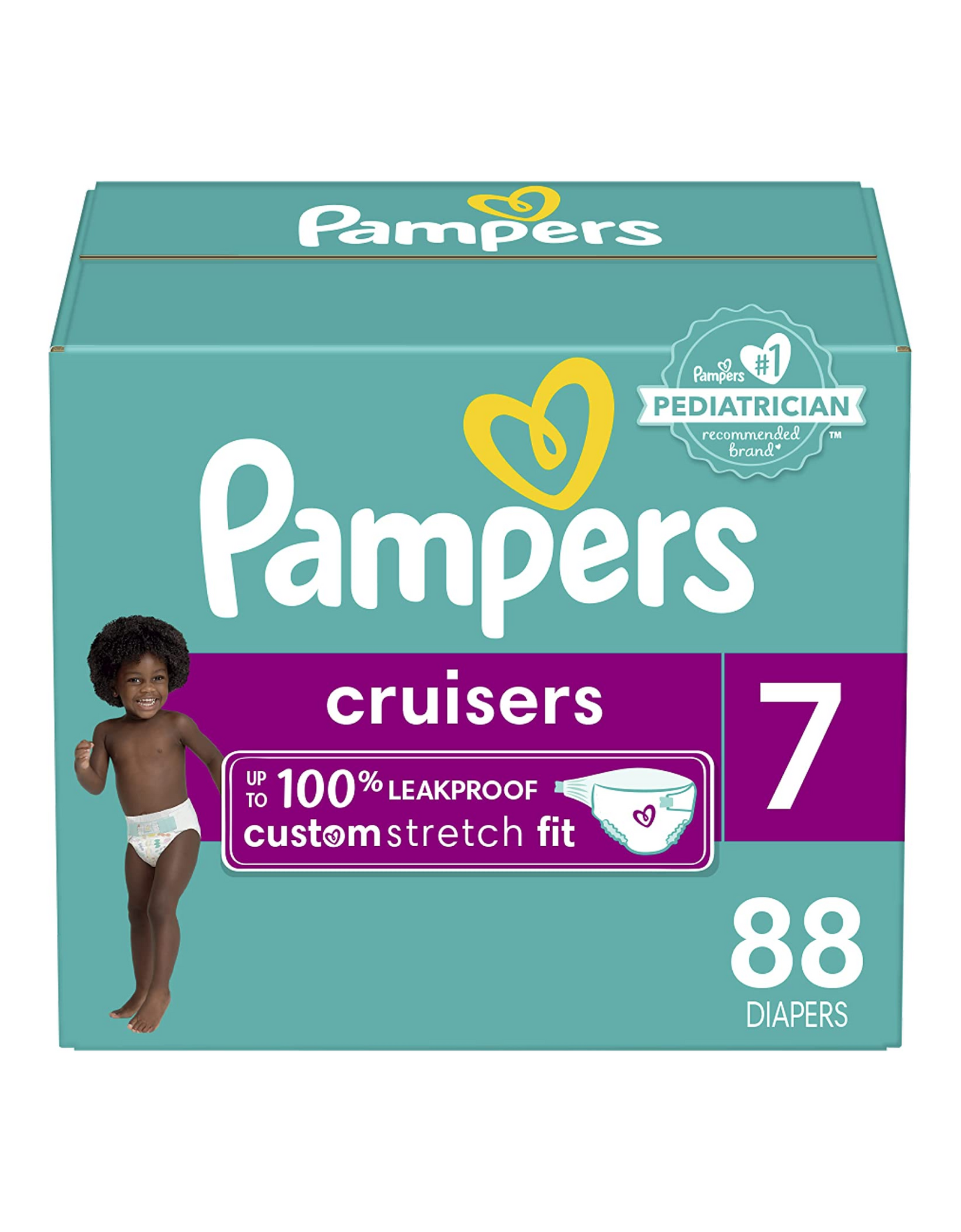 Diapers Size 7, 88 Count - Pampers Cruisers Baby Diapers, Stay-Put Fit (Packaging May Vary)