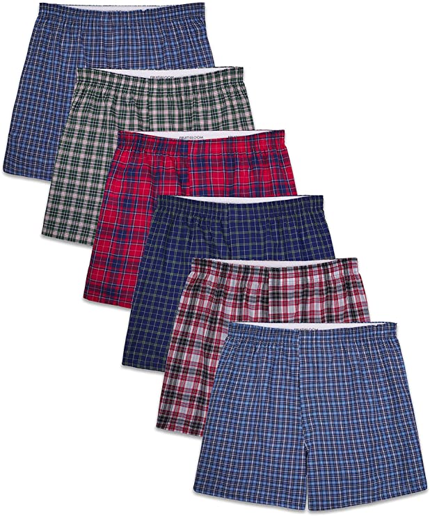 Fruit of the Loom Men's Tag-Free Boxer Shorts, Woven Boxer Shorts