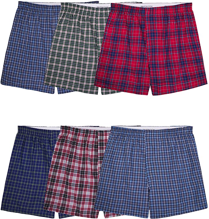 Fruit of the Loom Men's Tag-Free Boxer Shorts, Woven Boxer Shorts