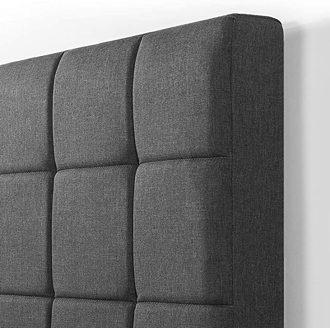 ZINUS Lottie Upholstered Platform Bed Frame, Grey & 12 Inch Green Tea Cooling Gel Memory Foam Mattress