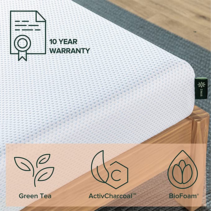 ZINUS 6 Inch Green Tea Cooling Gel Memory Foam Mattress / Cooling Gel Foam / Pressure Relieving / CertiPUR-US Certified / Bed-in-a-Box