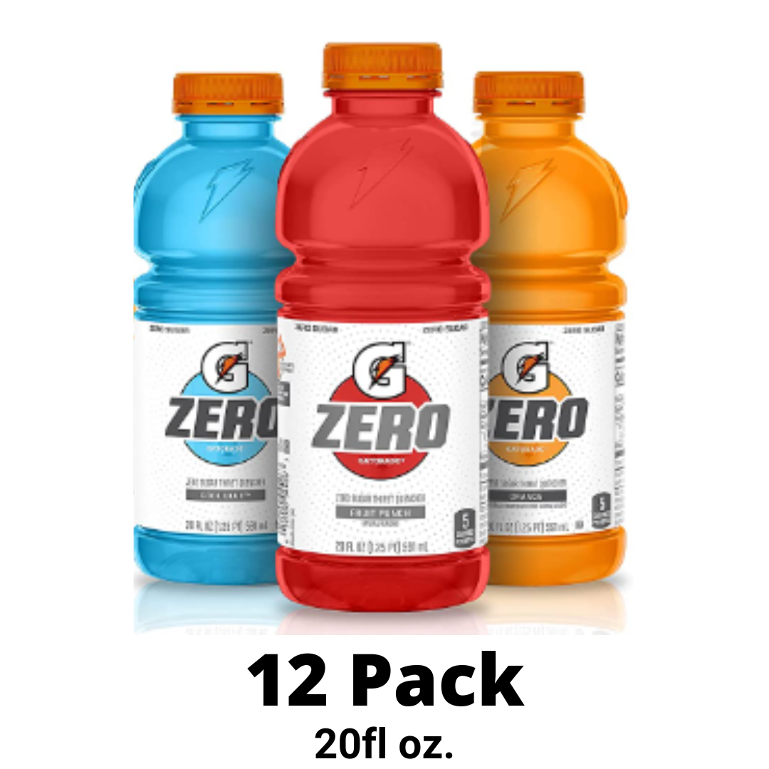 Gatorade G Zero Thirst Quencher, Fruit Punch Variety Pack, 20 Ounce - 12 Pack